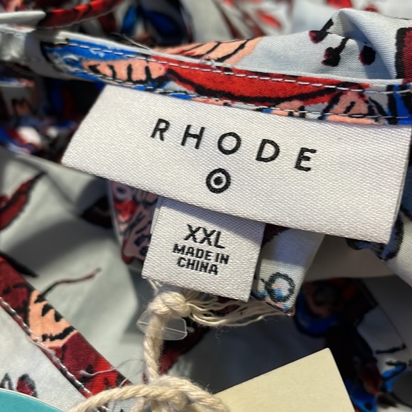 🎉HP🎉NWT Rhode Blue/Burgundy Leafy Floral Cutout Sleeveless Maxi Dress - Picture 4 of 9